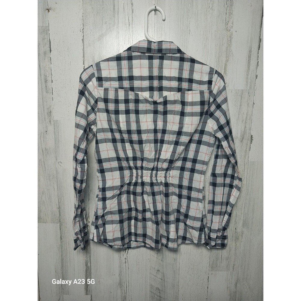Levi's Women's Small Ruched Back Button Up Top - Picture 3 of 5